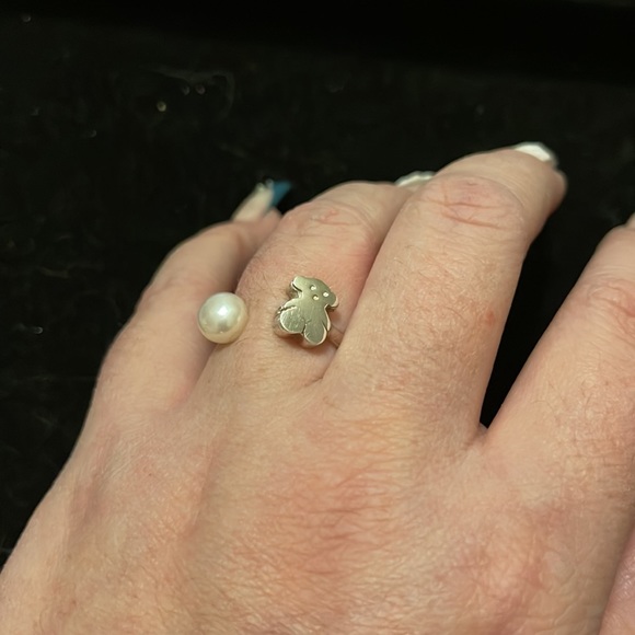 Beautiful sterling silver bear ring with Pearl 💋 - Picture 5 of 8